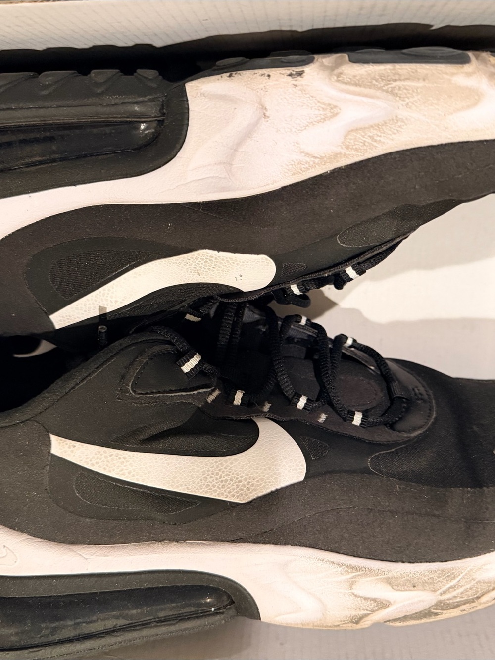 Nike Black/White Air Max 270 React Sneakers